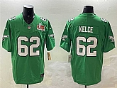 Men's Philadelphia Eagles #62 Jason Kelce Green 2025 Super Bowl LIX Patch F.U.S.E. Throwback Vapor Untouchable Limited Stitched Jersey,baseball caps,new era cap wholesale,wholesale hats
